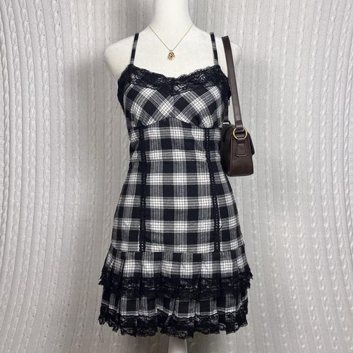 Goth plaid lace babydoll - plaid,