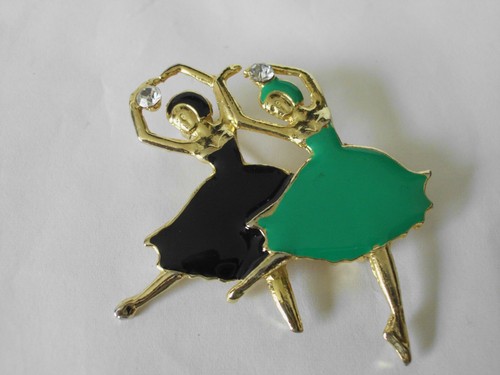 Enamel gold gilt - pin, brooch