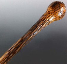 SUPERB & VERY RARE SILVER-MOUNTED SNAKE GOURD WALKING STICK dated 1915