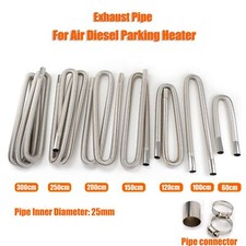 60cm - 300cm Air Diesel Heater Parking Stainless Steel Exhaust Pipe Tube Gas 