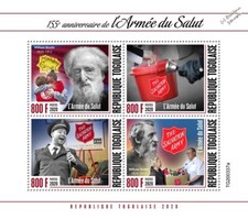 THE SALVATION ARMY (TSA) Charity / William Booth Stamp Sheet #1 (2020 Togo)