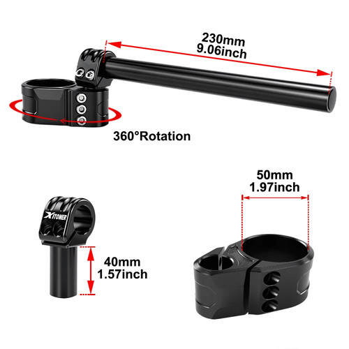 50mm adjustable clip ons - 50mm, clip-ons