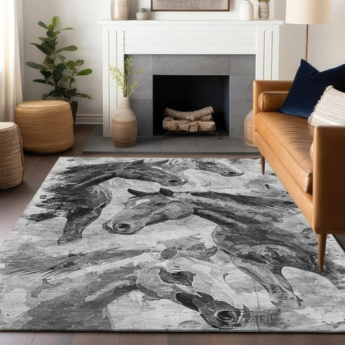 Running horse print area - area, rug