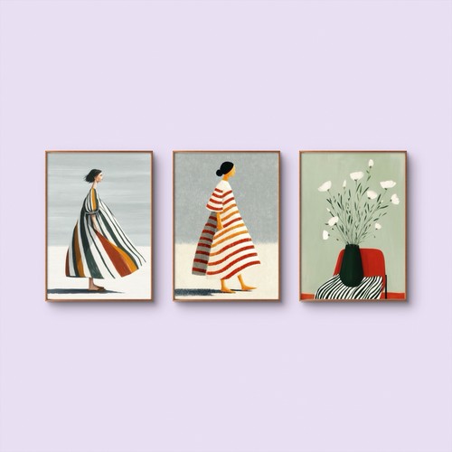 Three gallery art prints - a4,