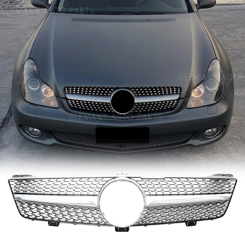 Silver front bumper grille - front,