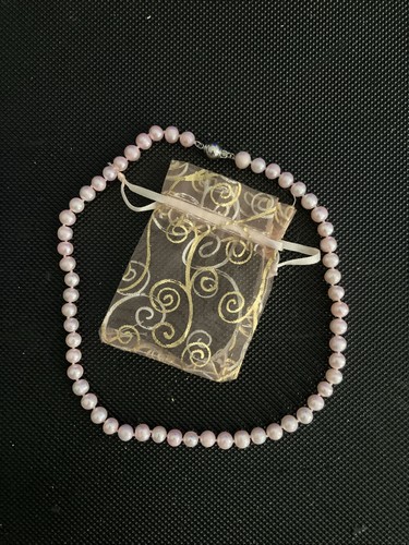 Baby pink pearl necklace - pearl, with