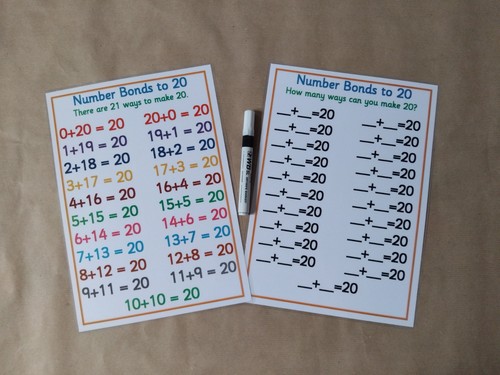 Number bonds addition - 20,,