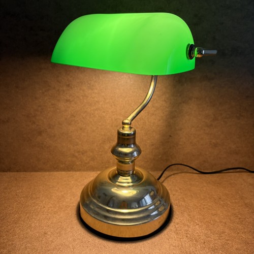 Bankers desk lamp green glass - desk,