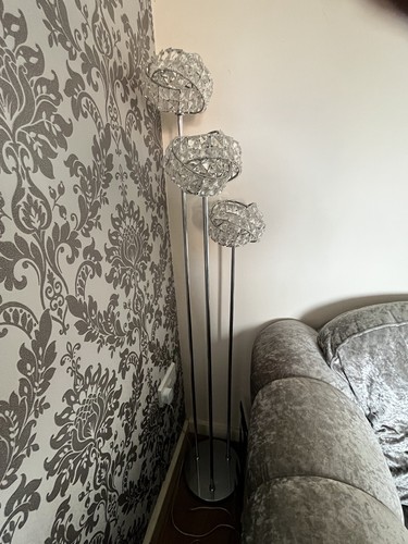 Next upright silver floor lamp - silver,