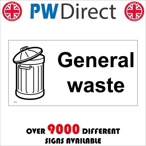 Sign general waste rubbish - rubbish, bin