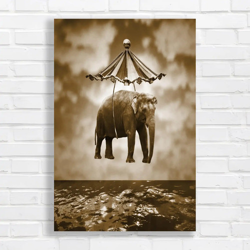 Fanciful flying elephant with - fanciful,
