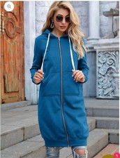 Woman's Long Line Zip Hoodie