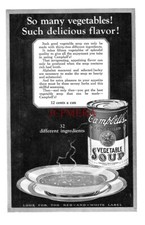 CAMPBELLS Tinned Condensed Vegetable Soup ADVERT (2) 1926 Vintage Print Ad 163/H