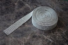 Silver Diamante Mesh Ribbon