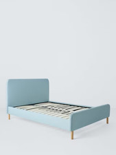 Bonnie double Bed in brushed textured weave blue RRP £249