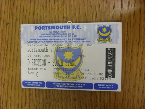 2002 ticket portsmouth - 09/03/2002,