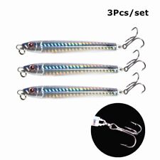 3Pcs 9cm 30gm Sea Fishing Silver Minnow Mackerel Pike Spinners Lures Metal