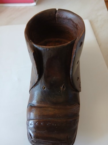 Antique wooden shoe matchstick - antique,