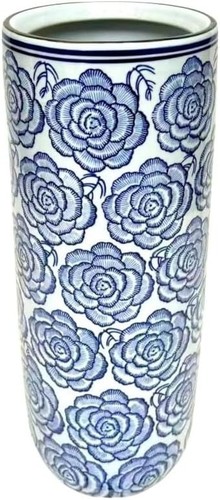 Ceramic blue floral umbrella - blue,