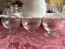 3 X Vintage Glass Trifle / Prawn Cocktail Dishes