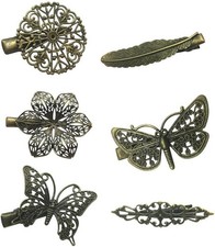 6 Assorted Vintage Hair Clips