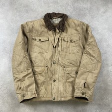 Wrangler Field Jacket Mens Medium Sherpa Lined Cord Collar, Brown