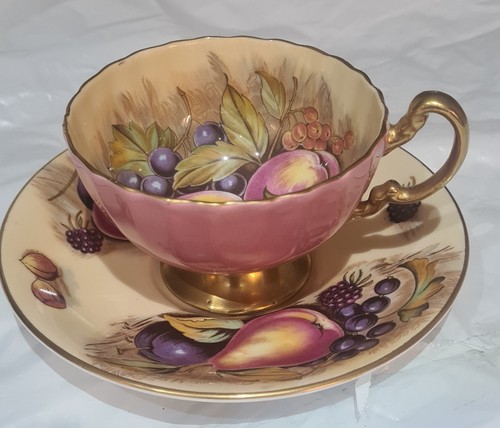 Aynsley pink teacup - teacup, saucer