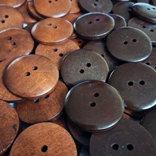 Brown Wooden Buttons 2-Hole 30mm