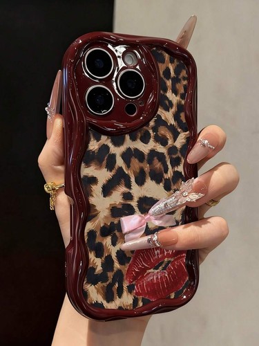 Leopard print phone case with - leopard,