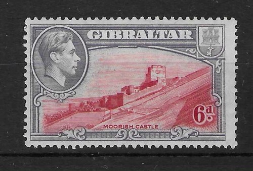 Gibraltar 1938 1951 carmine - 6d,