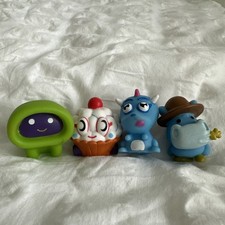Set of 4 Moshi Monsters collectible squeaky toy figures 
