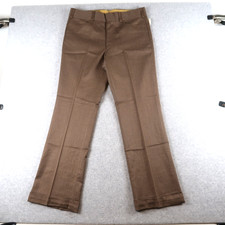 Vintage 70s 80s Trousers Flared Brown Mens 36 (34.5x32) Dress Pants Saxon NWT