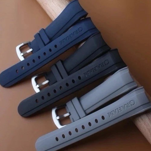 24mm curved rubber - rubber, strap