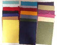 20< A4 sheets MIXED COLOURS mulberry papers THICK TEXTURED new from CRAFTY COW