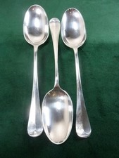 3 Vintage James Dixon Serving Spoons Rattail pattern Silver Plated