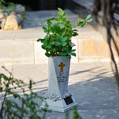 Cemetery vase with solar - vase,