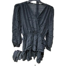 Ladies Black Ra-ra Tiered