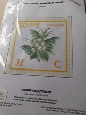 Cross Stitch Kit Anniversary Sampler 20cm Lily Of The Valley 