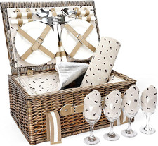 Willow Picnic Basket Set for 4