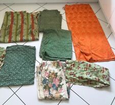 VINTAGE MID CENTURY CURTAIN FABRIC BUNDLE ODDMENTS UPHOLSTERY CRAFTS CHAIRS