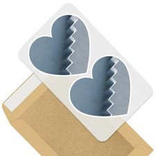 2 x Heart Stickers 10 cm -
