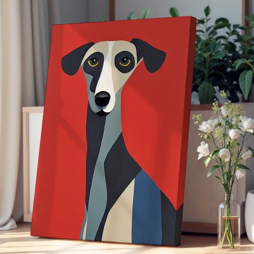 Whippet abstract canvas - whippet, in