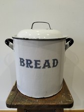 Vintage white and blue enamel