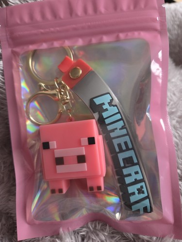 Minecraft pig keyring - minecraft, 3d