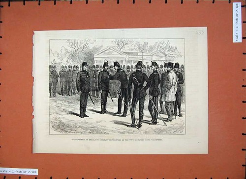 Old antique print 1877 war - old,