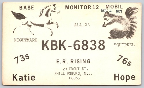 1971 kbk 6838 radio qsl - kbk-6838,