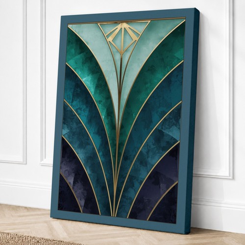 Emerald deco shell art - art,