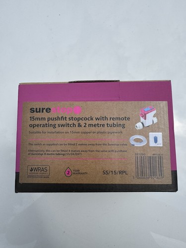 Surestop 15mm remote pushfit - 15mm,