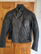 GENUINE VINTAGE TRIUMPH Triple connection Leather Motorcycle Jacket Size 46 / 56