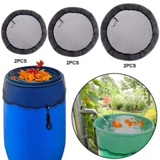 Water Butt Mesh Cover 2PCS Adjustable Rain Barrel Net for Outdoor Debris Guard